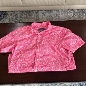 Vineyard Vine Pink Patterned Button-Up Shirt